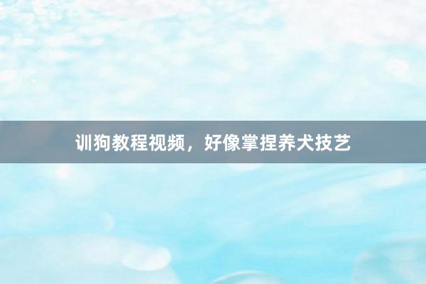 训狗教程视频,好像掌捏养犬技艺