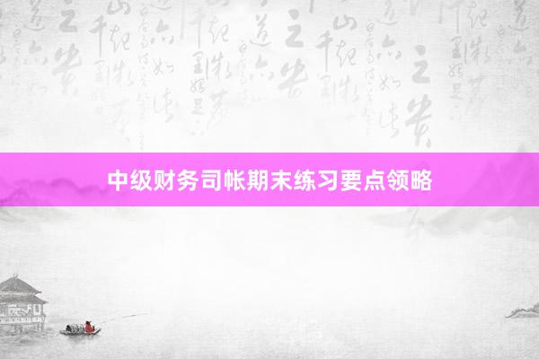 中级财务司帐期末练习要点领略